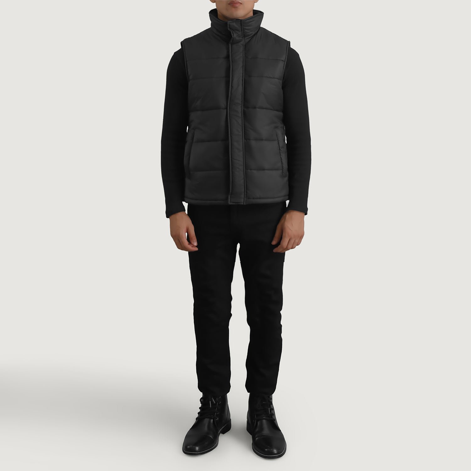 Bryan Black Puffer Vest - Image 3