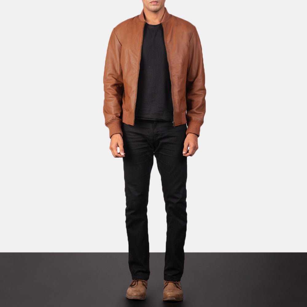 Shane Brown Leather Bomber Jacket - Image 3