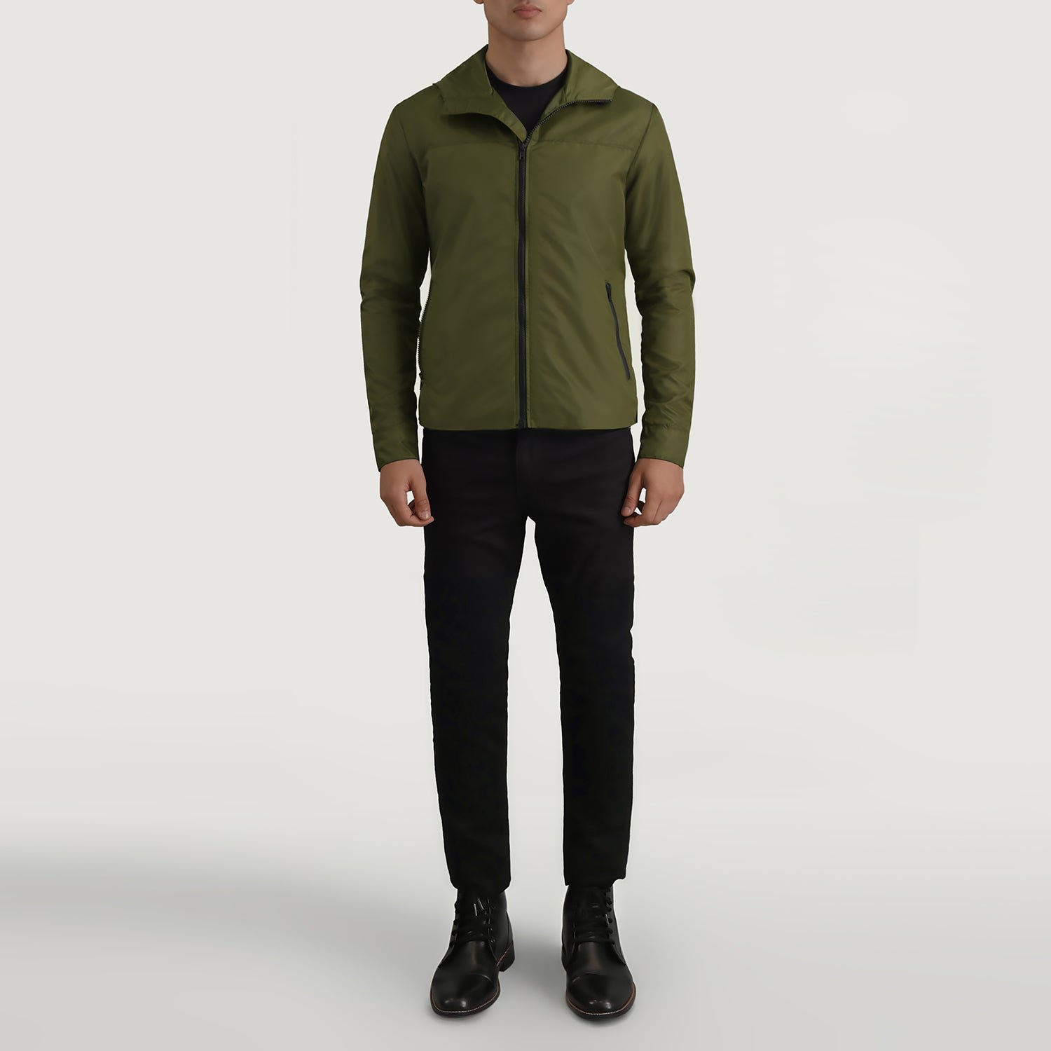 Wesley Green Hooded Windbreaker Jacket - Image 3