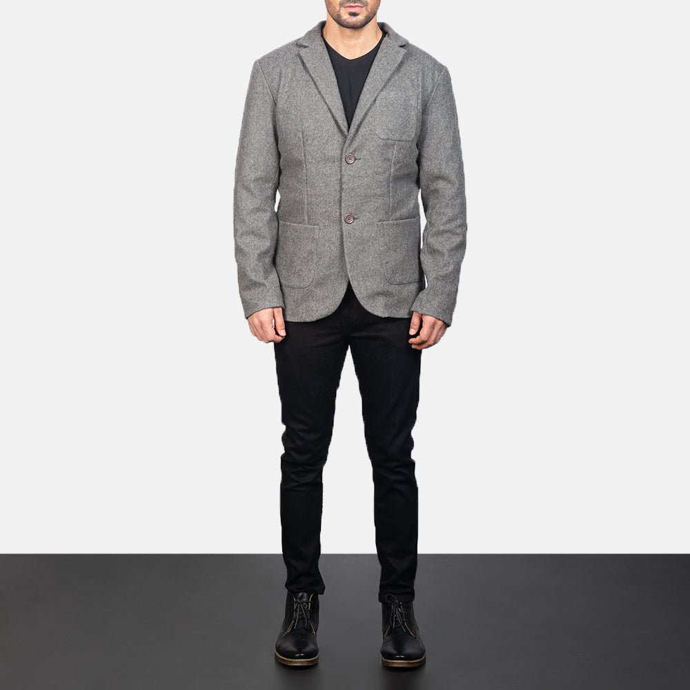 Borges Grey Wool Blazer - Image 3