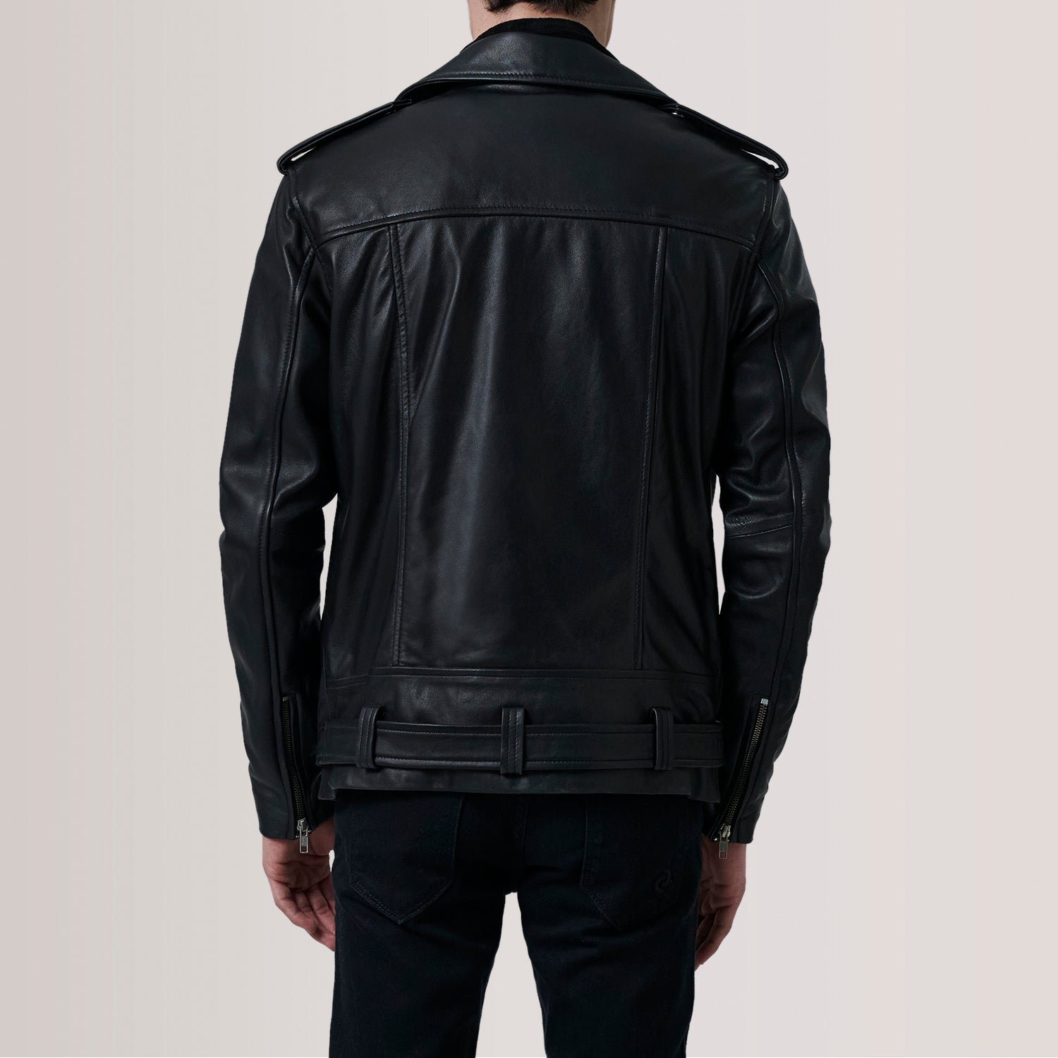 Kole Black Leather Double Rider Jacket - Image 4