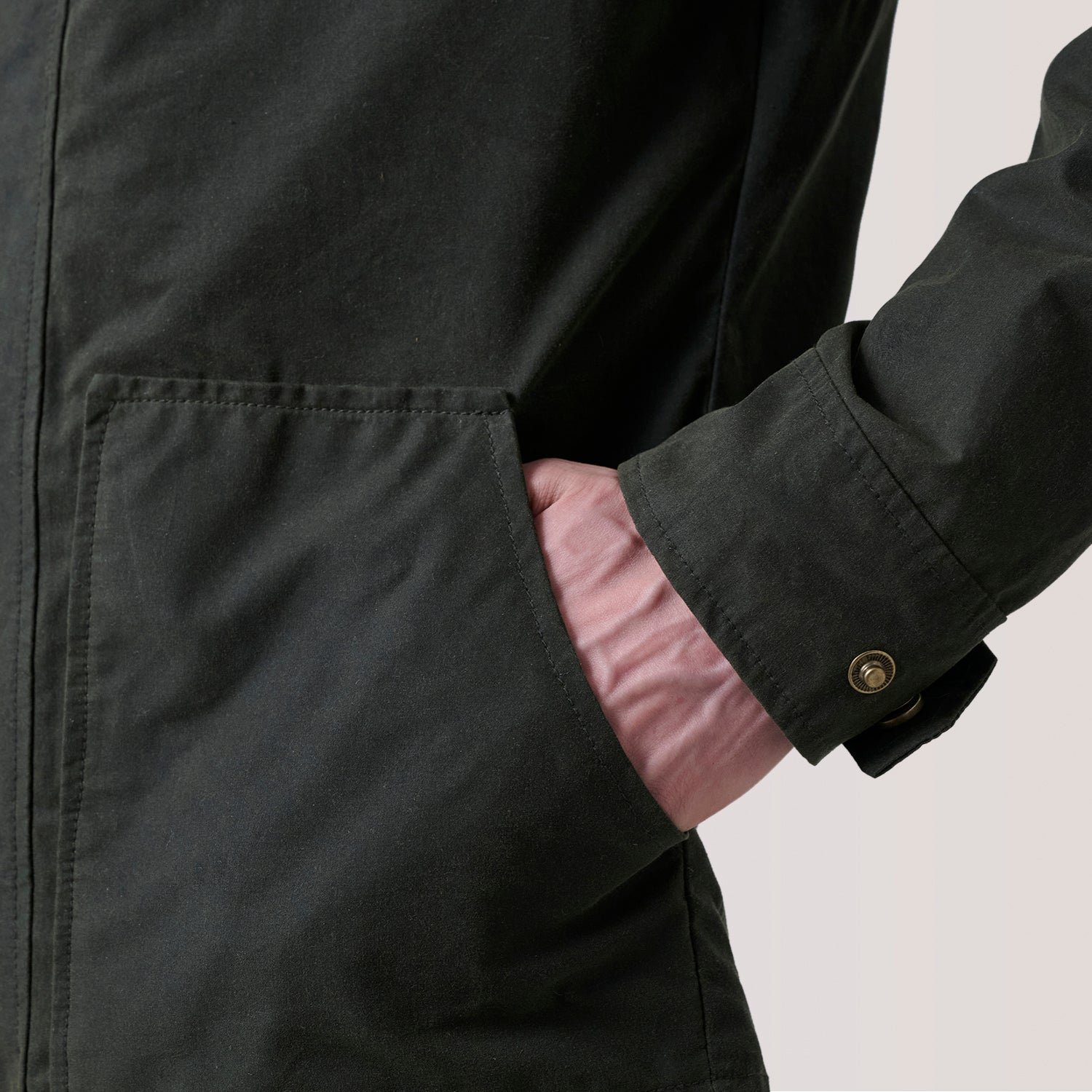 Marlo Olive Canvas Hooded Work Jacket - Image 6