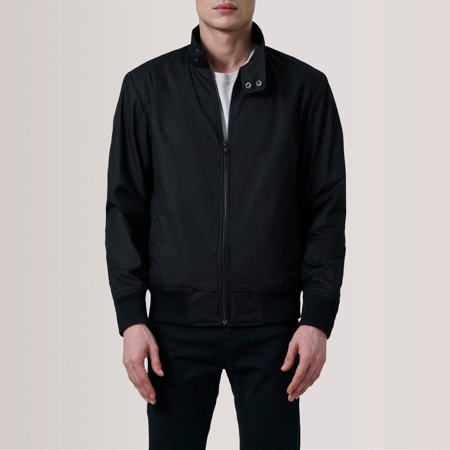 Morrison Black Canvas Bomber Jacket - Image 5