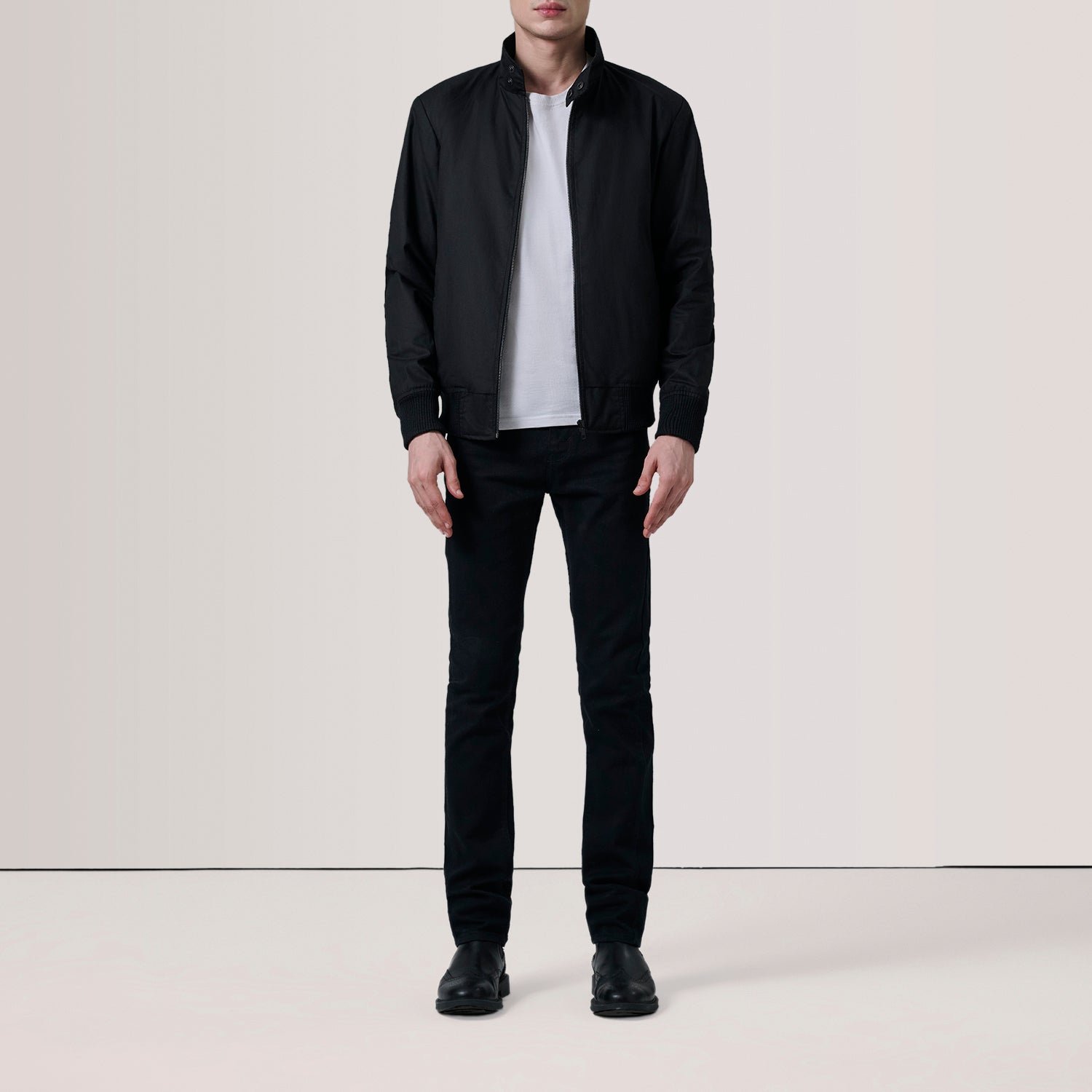 Morrison Black Canvas Bomber Jacket - Image 2