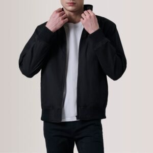 Morrison Black Canvas Bomber Jacket