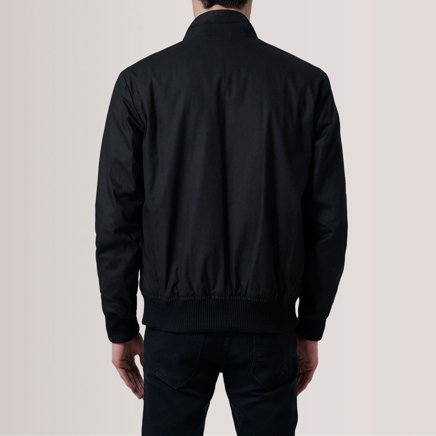 Morrison Black Canvas Bomber Jacket - Image 4
