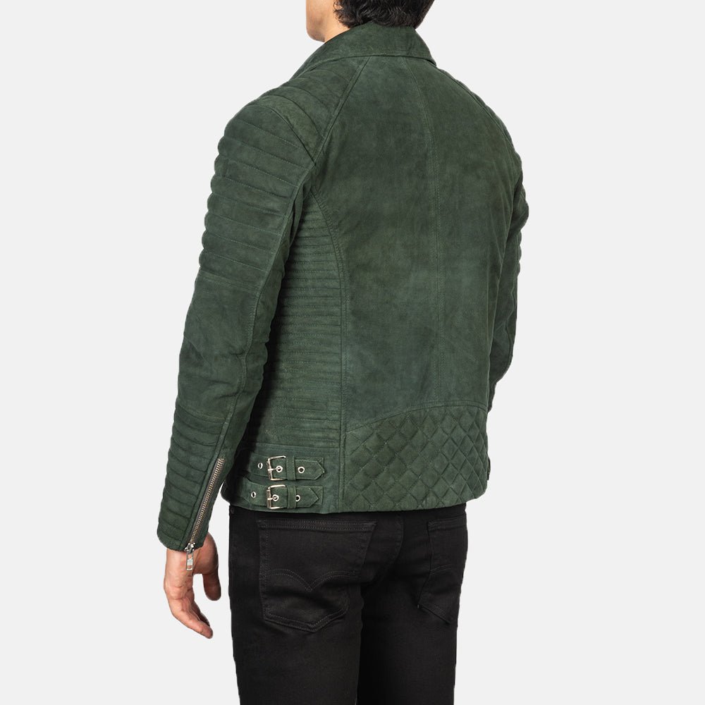Armand Green Suede Biker Jacket - Image 5