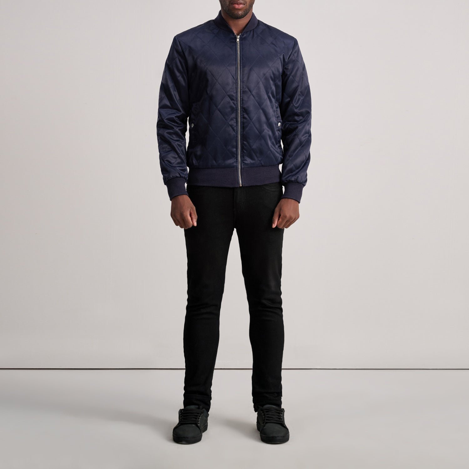Danson Quilted Blue Varsity Jacket - Image 4