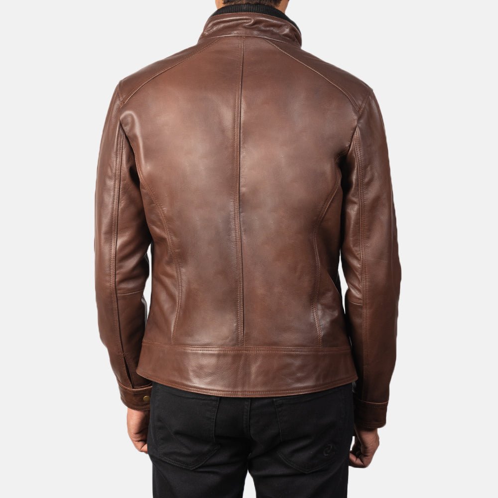 Darren Brown Leather Biker Jacket - Image 5