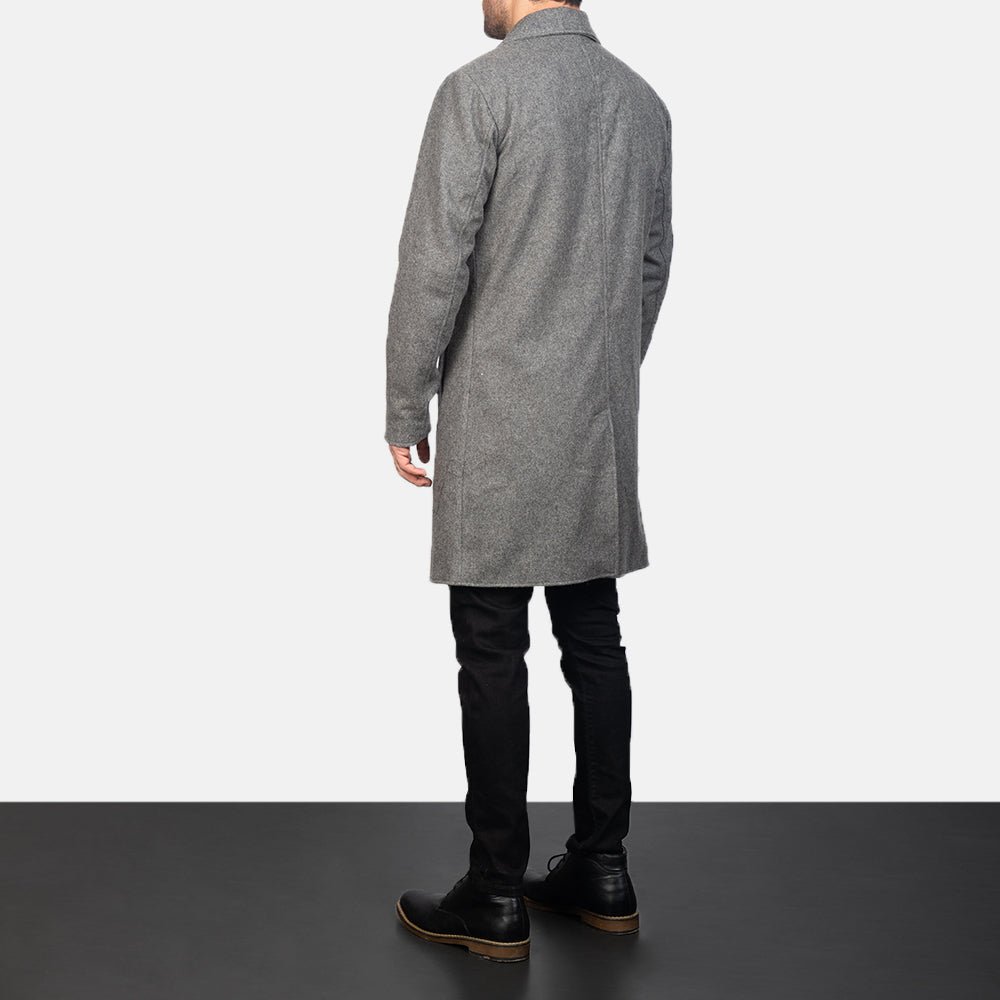 Petrillo Grey Wool Single Breasted Coat - Image 5