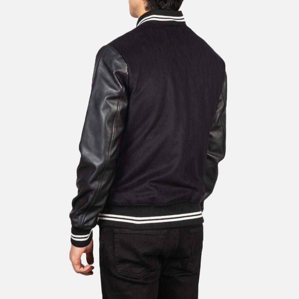Harrison Black Hybrid Varsity Jacket - Image 5
