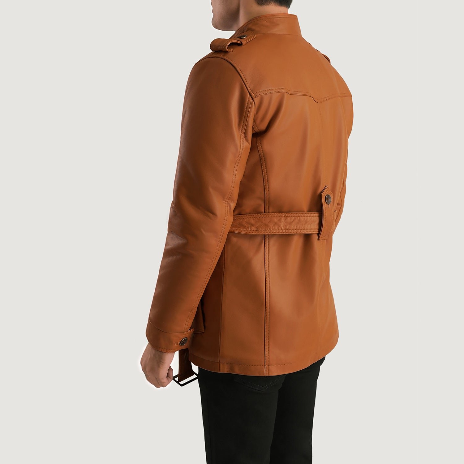 Hunter Tan Brown Fur Leather Jacket - Image 5
