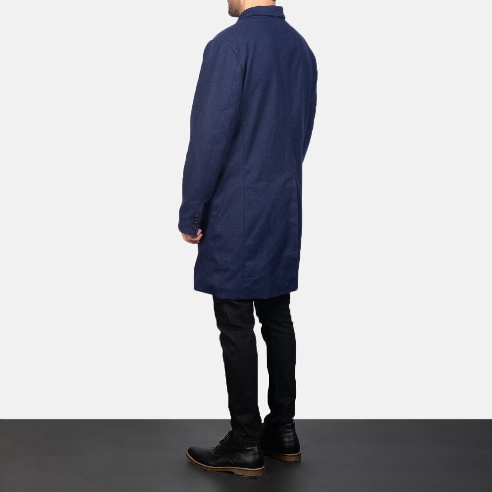 Claud Blue Wool Double Breasted Coat - Image 5
