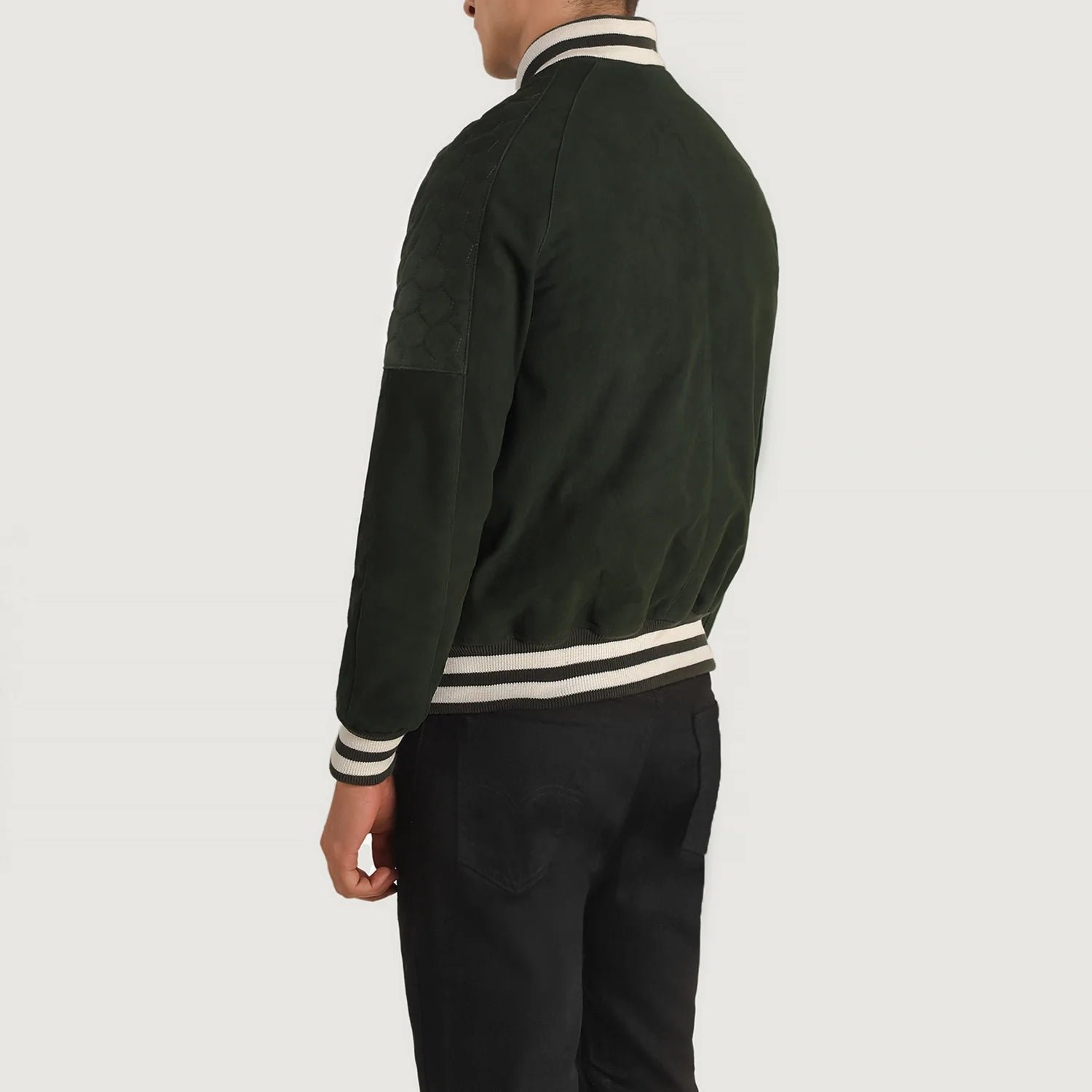 Pascal Green Suede Varsity Jacket - Image 5