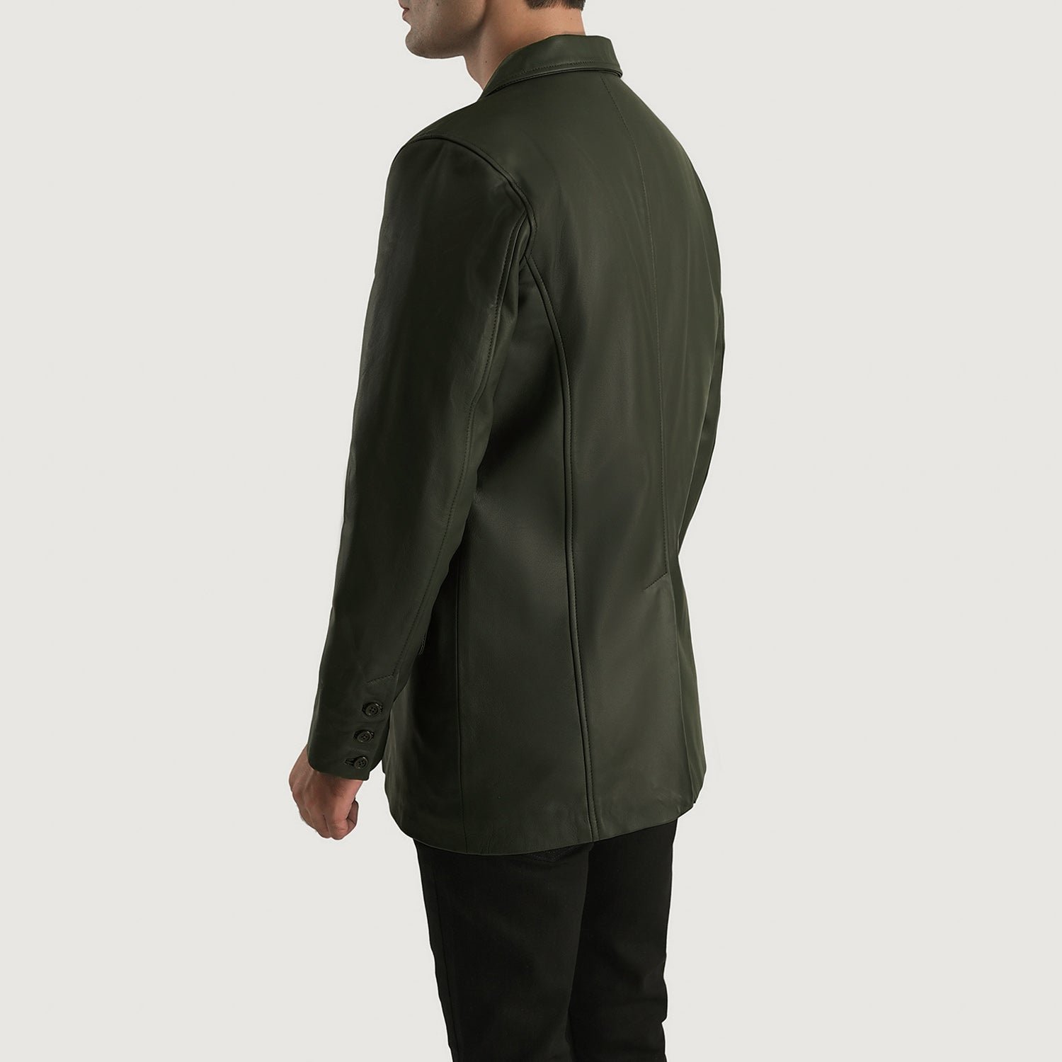 Ray Cutler Green Leather Blazer - Image 5