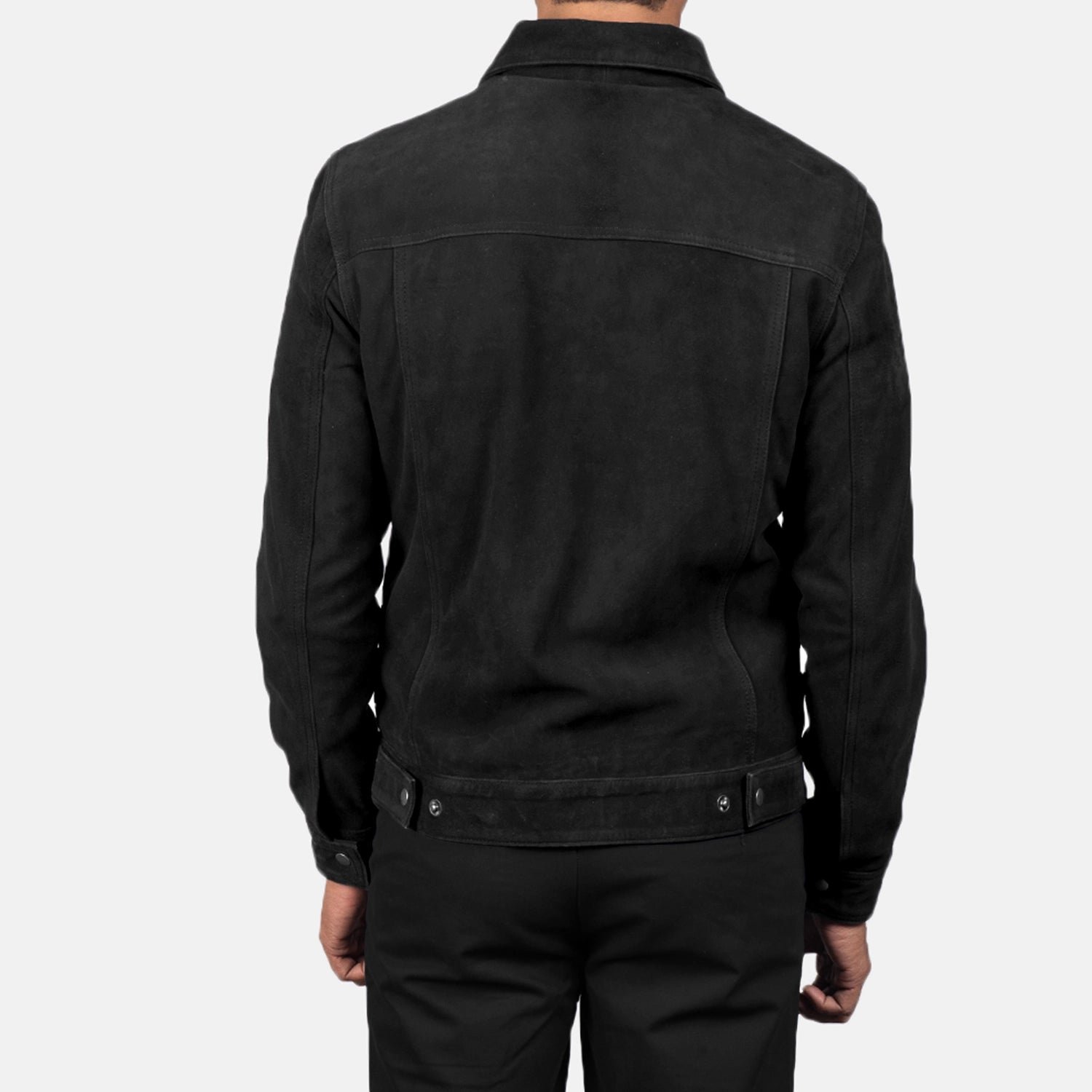 Stallon Black Suede Trucker Jacket - Image 5