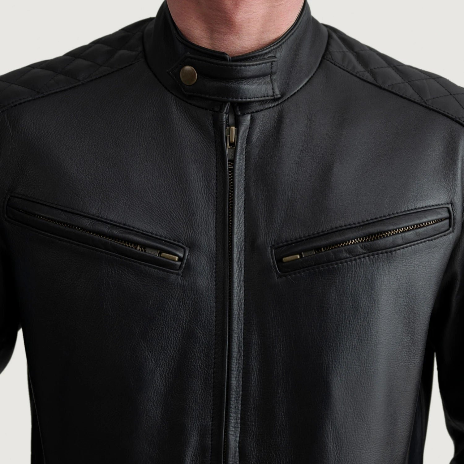 Sven Black Leather Bomber Jacket - Image 5