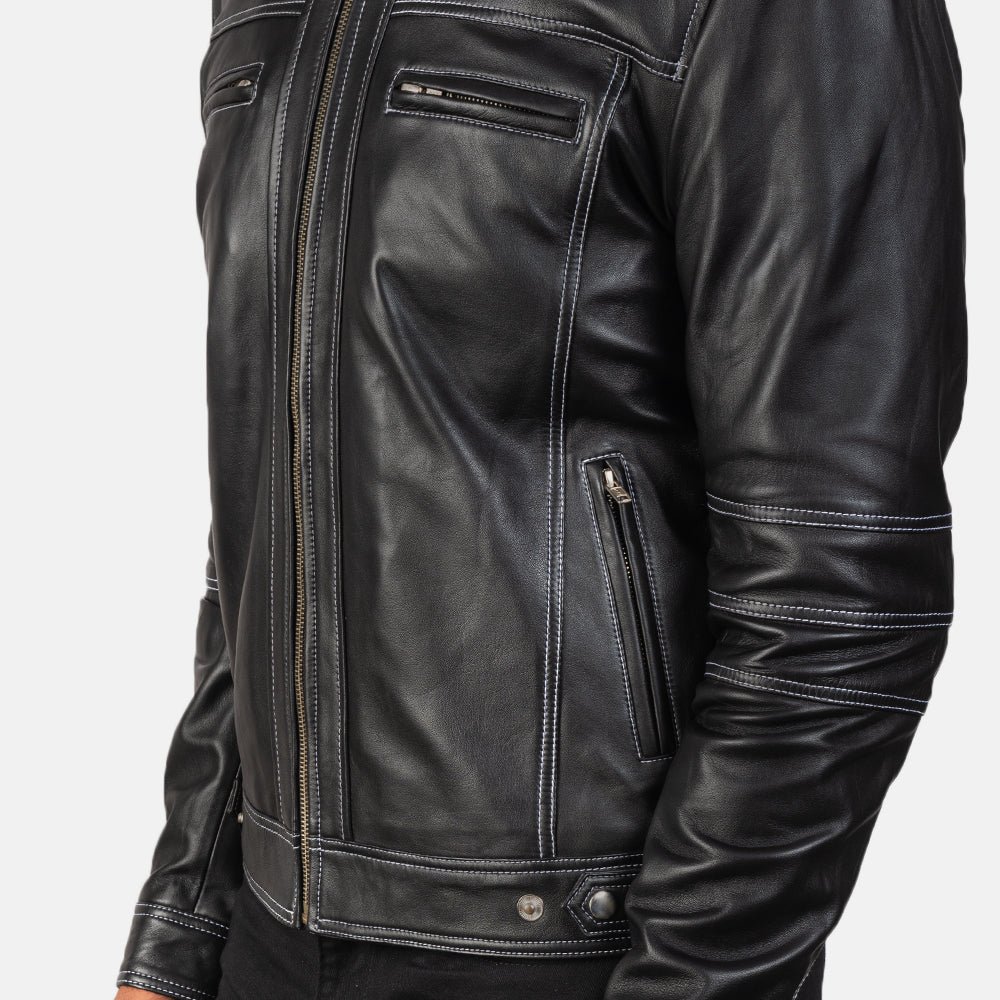 Youngster Black Leather Biker Jacket - Image 6
