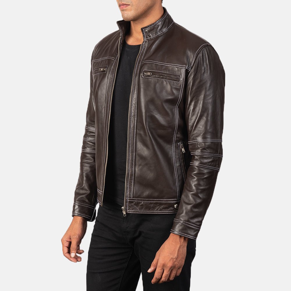 Youngster Brown Leather Biker Jacket - Image 2