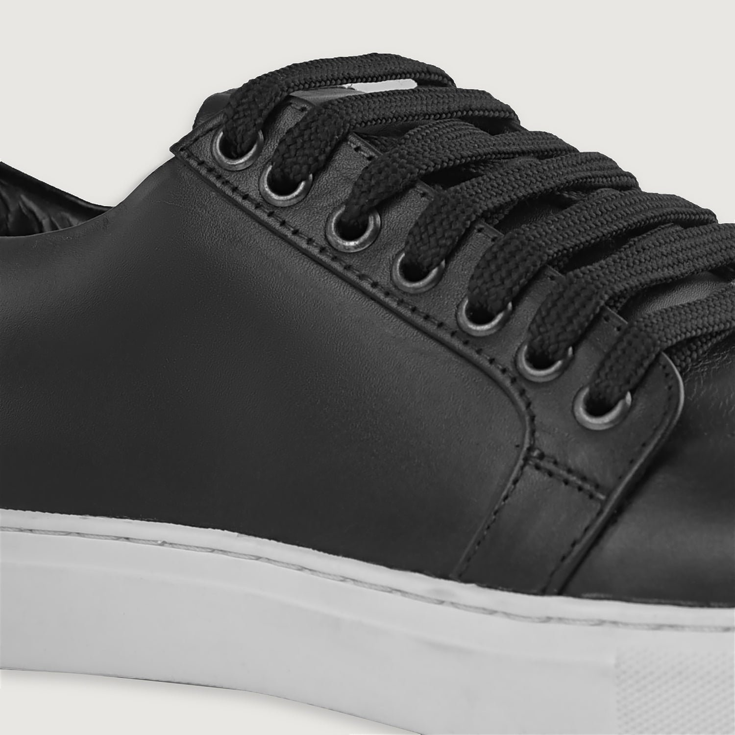 Murphy Low Top Black Leather Sneakers - Image 8
