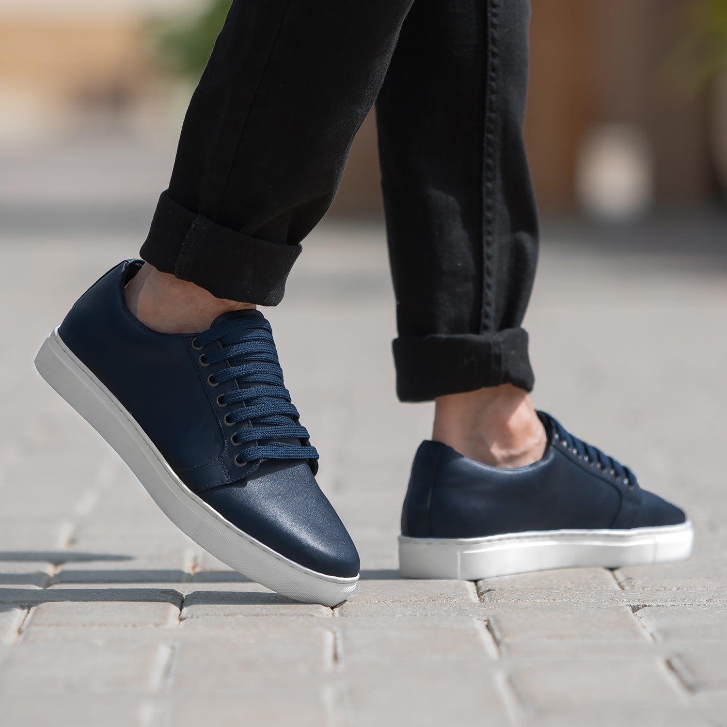 Murphy Low Top Midnight Blue Leather Sneakers - Image 2