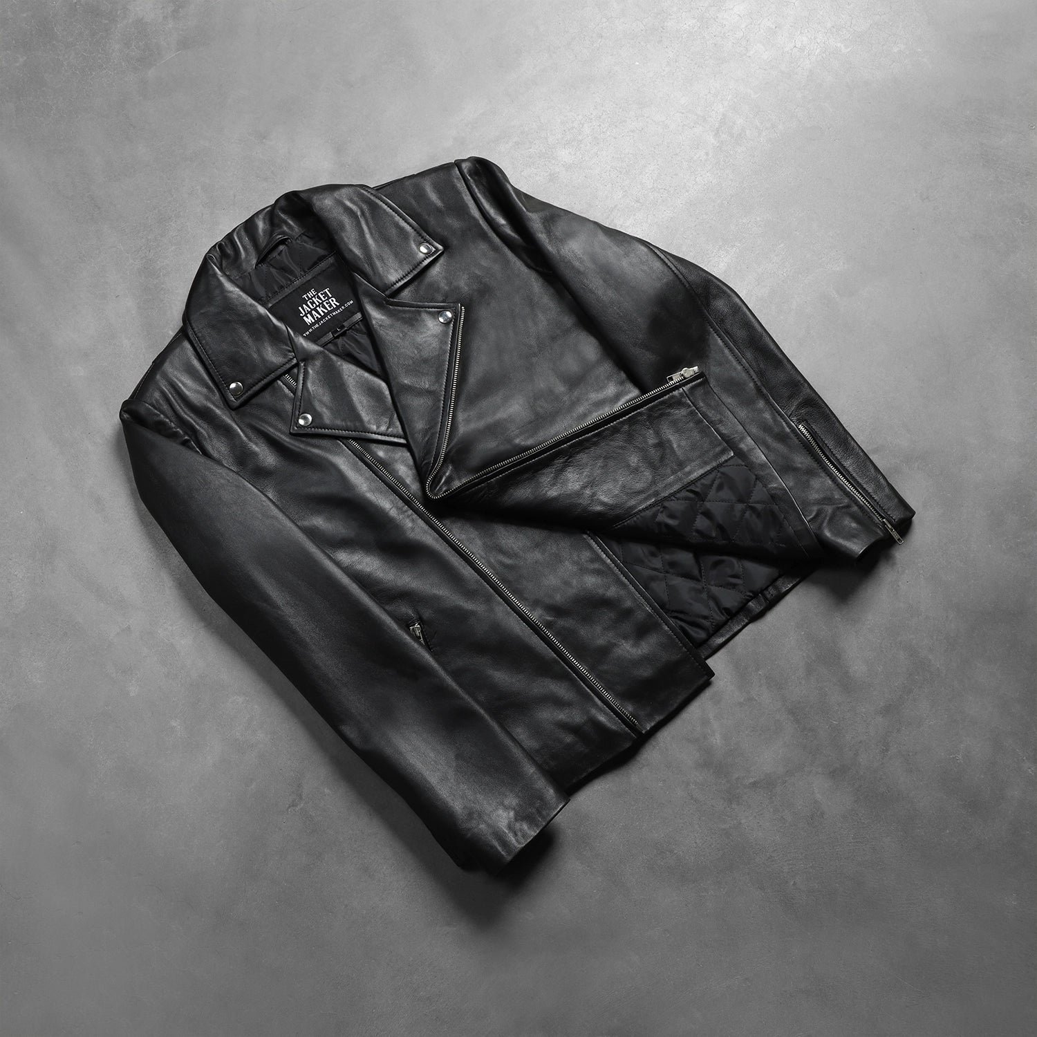 Noah Black Leather Biker Jacket - Image 8