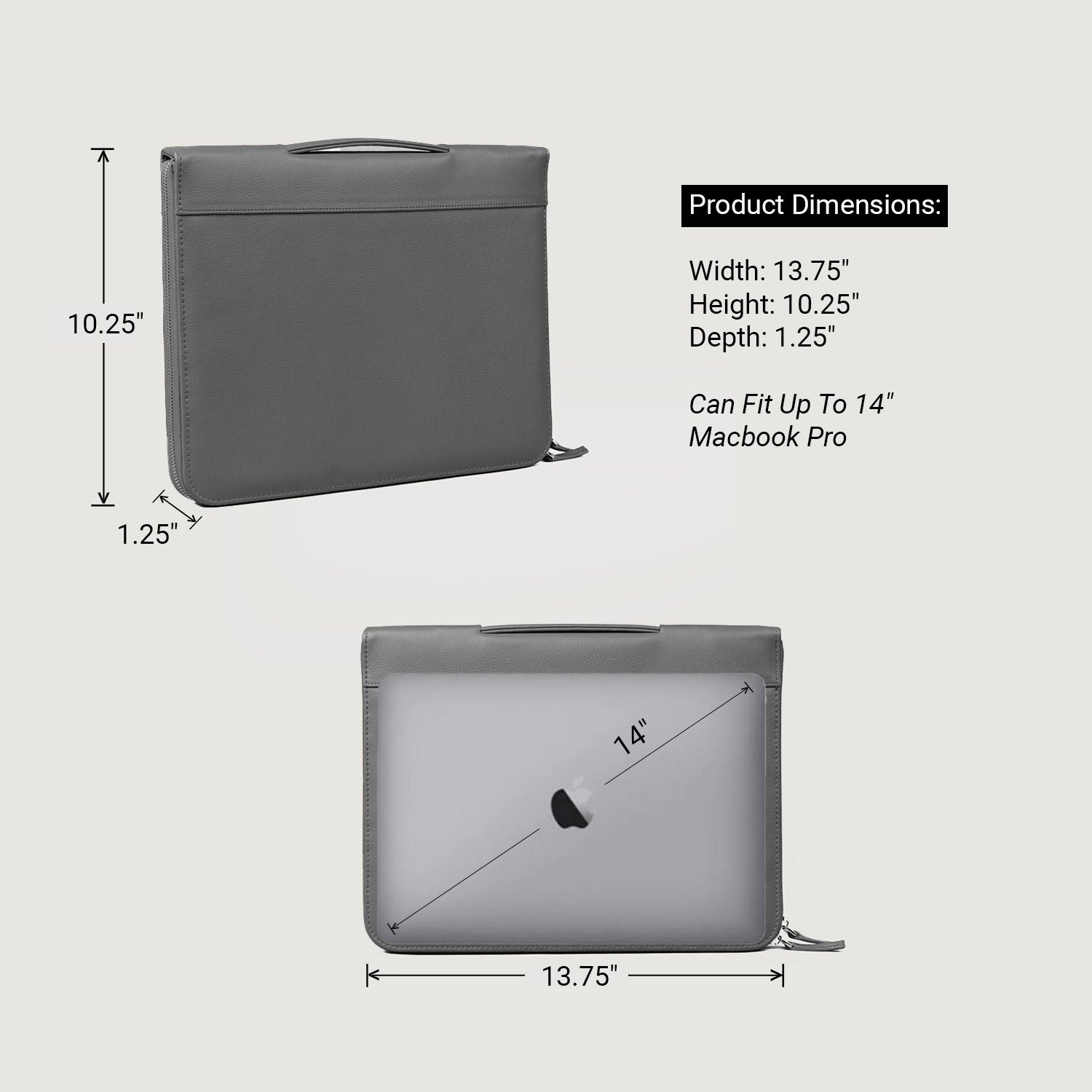 The Eclectic Grey Leather Folio Organizer - Image 3