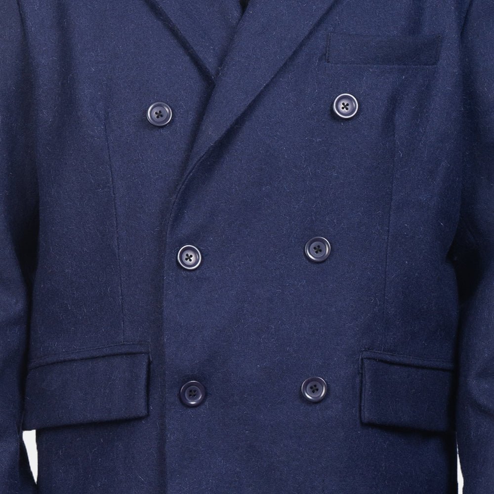 Claud Blue Wool Double Breasted Coat - Image 6