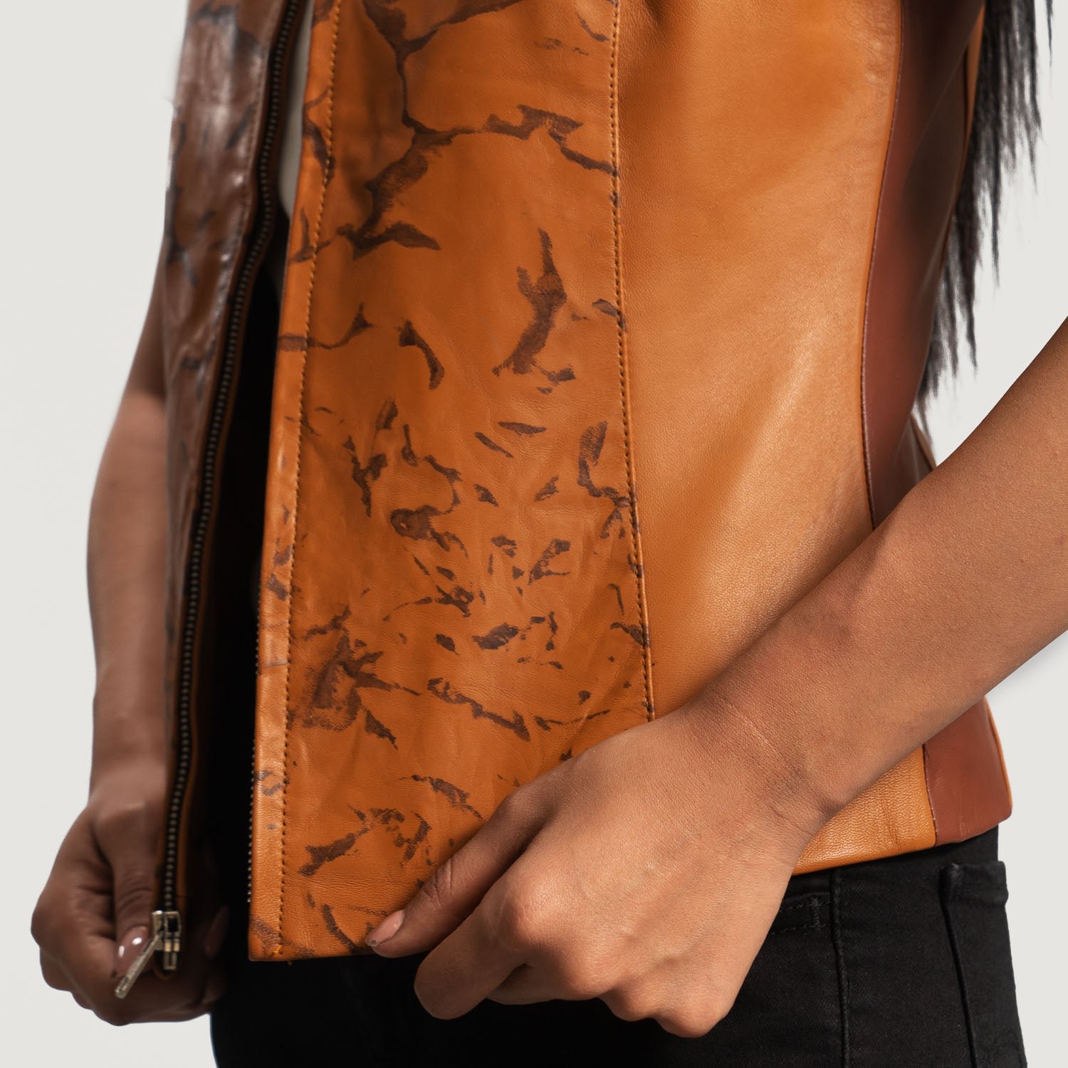 Westina Tan Dye Leather Vest - Image 5