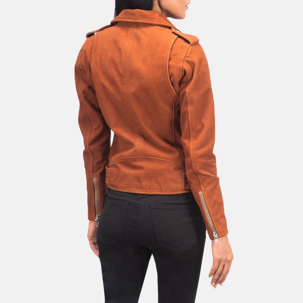 Alison Brown Suede Biker Jacket - Image 5