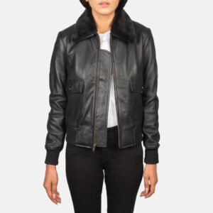 Stella G-1 Black Leather Bomber Jacket