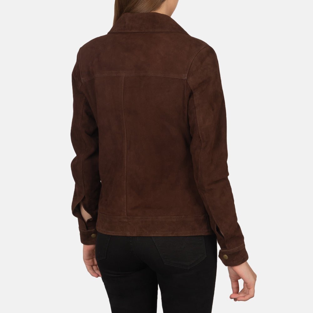 Suzy Mocha Suede Trucker Jacket - Image 5