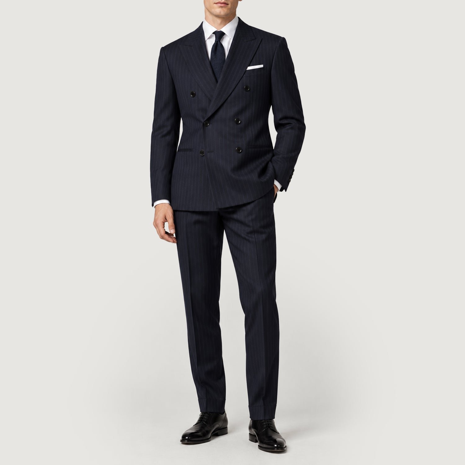 Bennett Blue Pinstripe Classic Double Breasted Suit