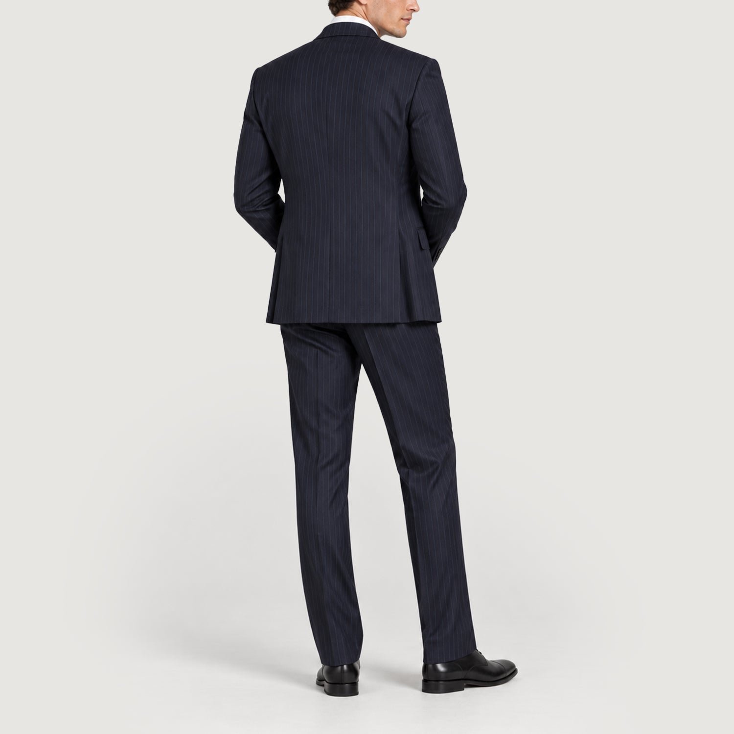 Grant Navy Blue Pinstripe Classic Single Breasted Suit - Image 3